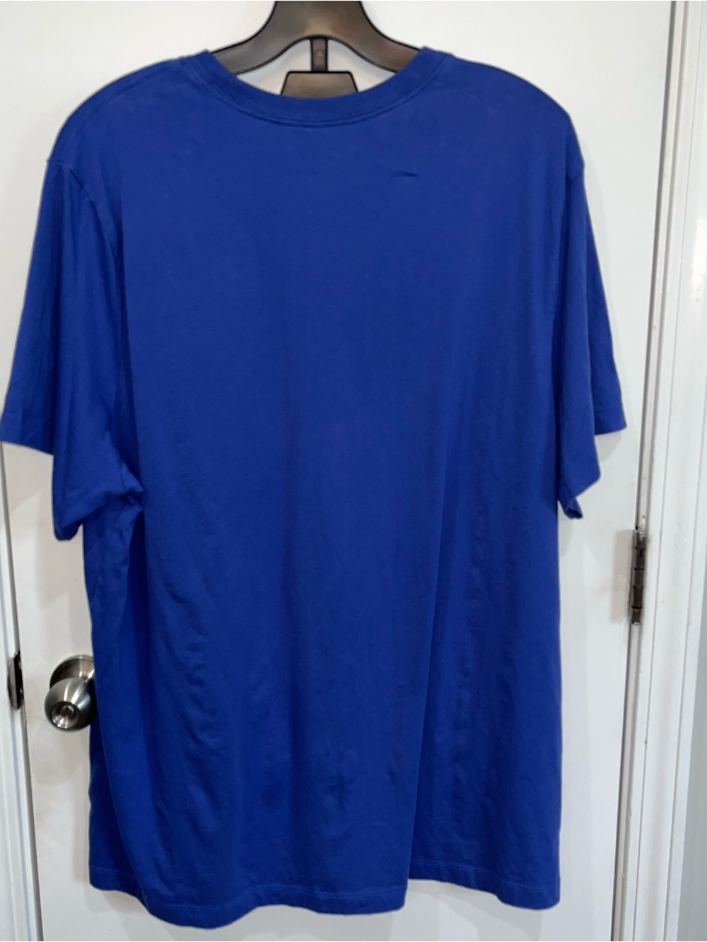 GUC XXL Nike Men's Royal Blue Embroidered Swoosh Short Sleeve Tee 100% Cotton - Picture 2 of 6